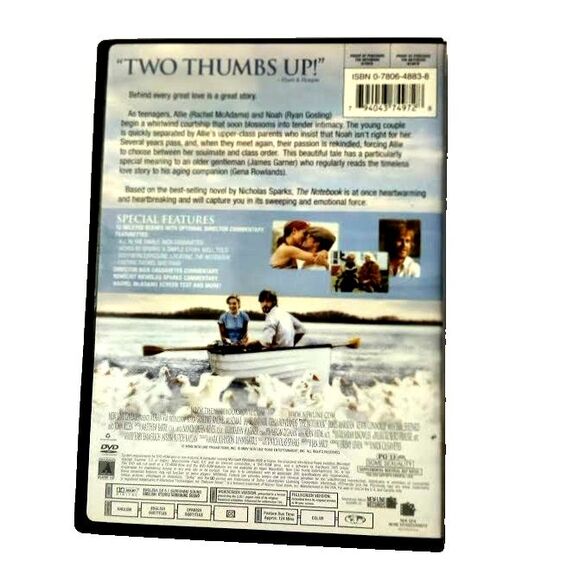 The Notebook DVD Movie 2005 Romance Drama Ryan Gosling Rachel McAdams PG 13 - Picture 2 of 3